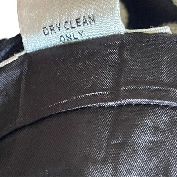 VTG Harold’s White Floral Embroidery Contrast Black Summer Cotton Tweed Skirt - Picture 14 of 15